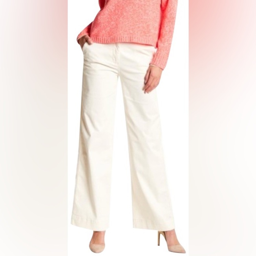 J Crew Tailored Wide Leg Chino Trousers, size 2
